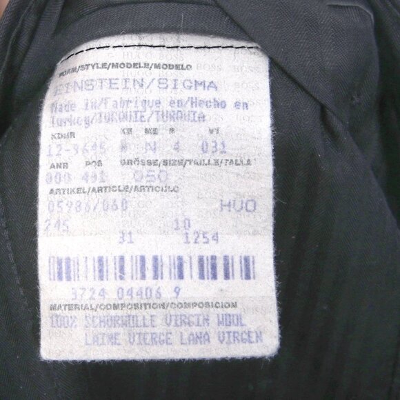 Hugo Boss Einstein Sigma Suit 100% Virgin Wool Crepe Black Classic Blazer Pants - Picture 13 of 16